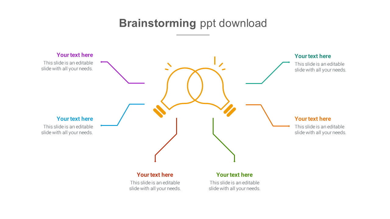 Attractive Brainstorming PPT Download Slide Templates